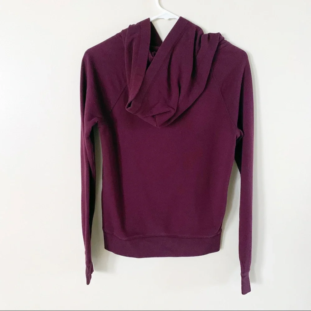 PINK Victoria’s Secret embroidered logo hoodie burgundy size extra small - Picture 2 of 7